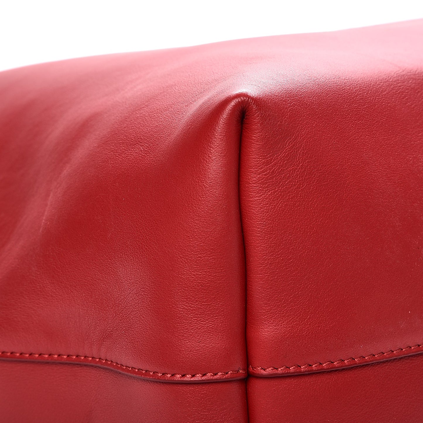 Calfskin Perforated Logo Tote Red