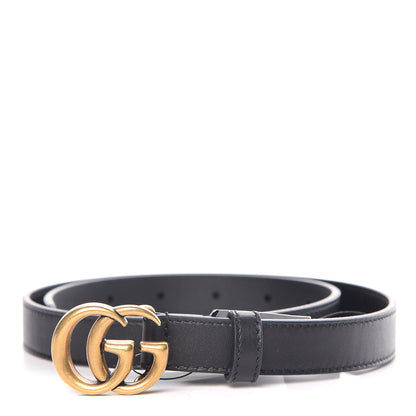 Gucci Calfskin Double G 20mm Belt 70 28 Black 1 of 6