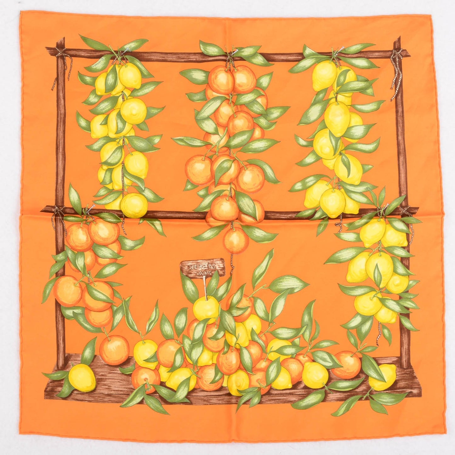 Silk Oranges Et Citrons Pocket Square Scarf