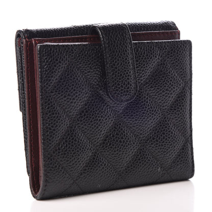 Chanel Caviar Quilted Compact French Flap Wallet Black 3 of 9