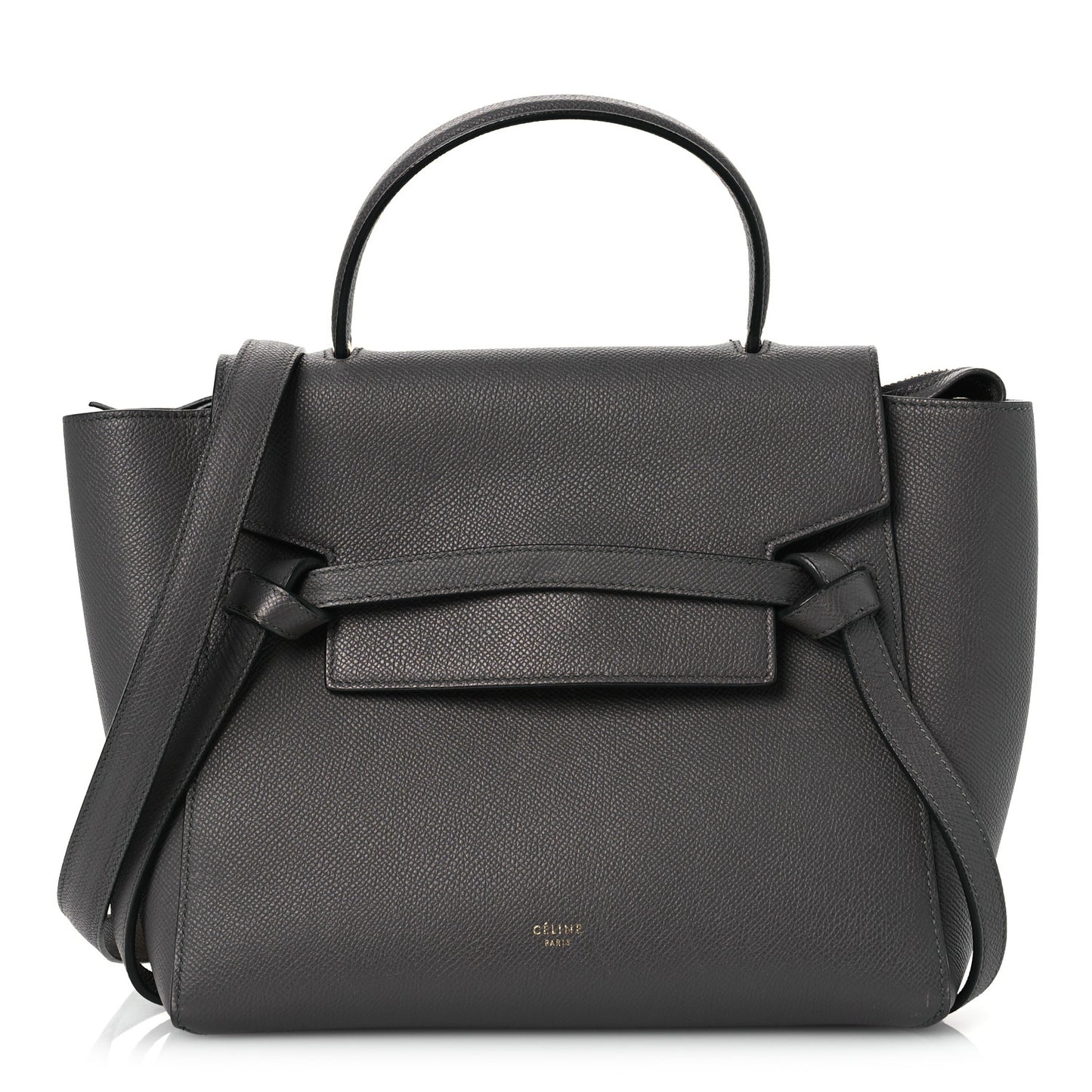 Grained Calfskin Micro Belt Bag Grey