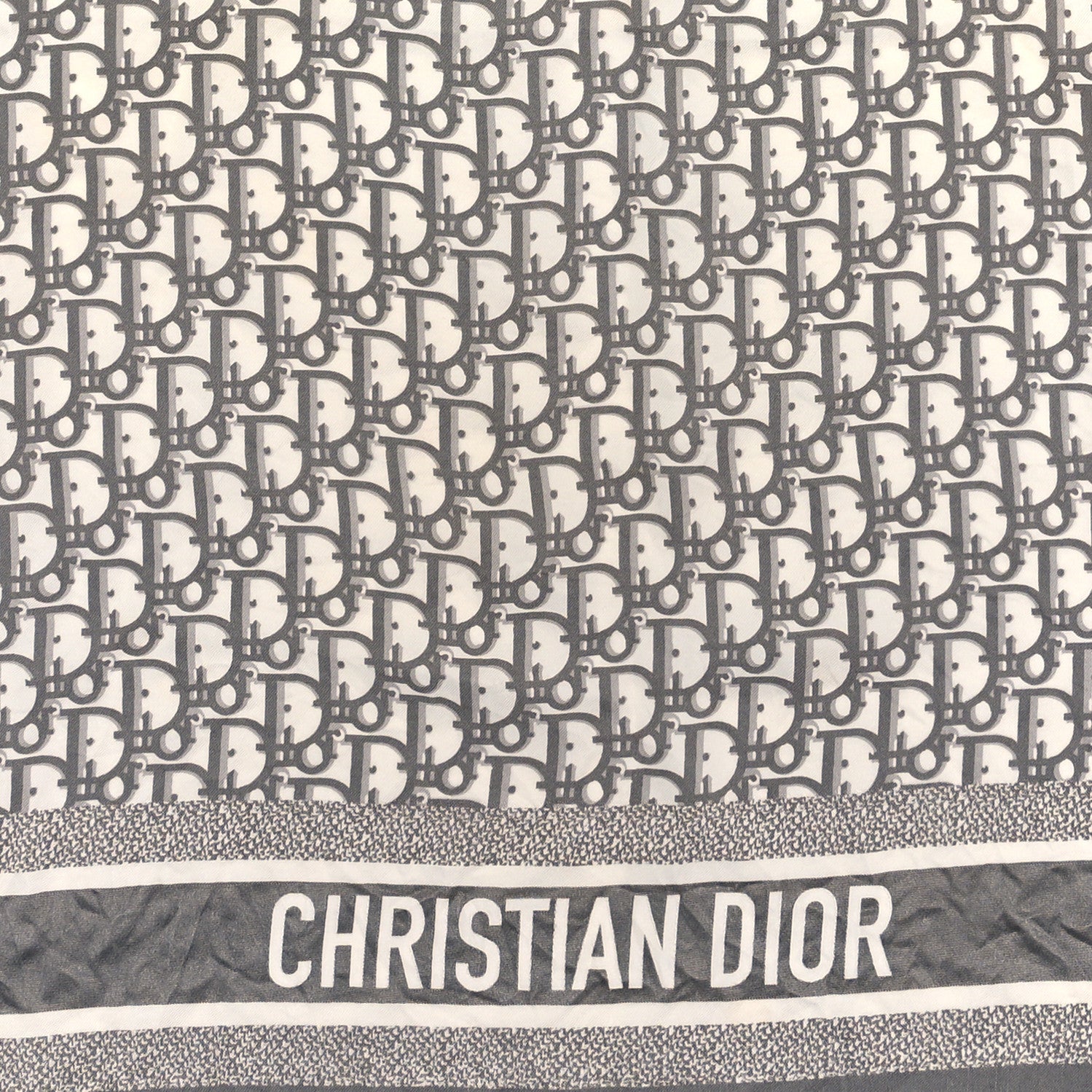 Christian Dior Silk Oblique Scarf Grey 2 of 3