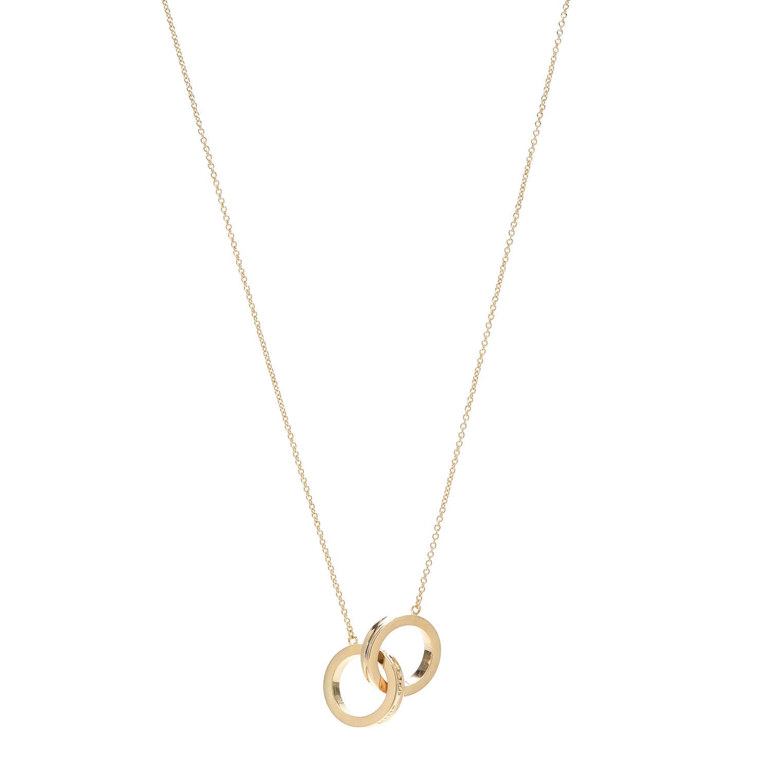 Tiffany 18K Yellow Gold 1837 Interlocking Circles Pendant Necklace 1 of 6