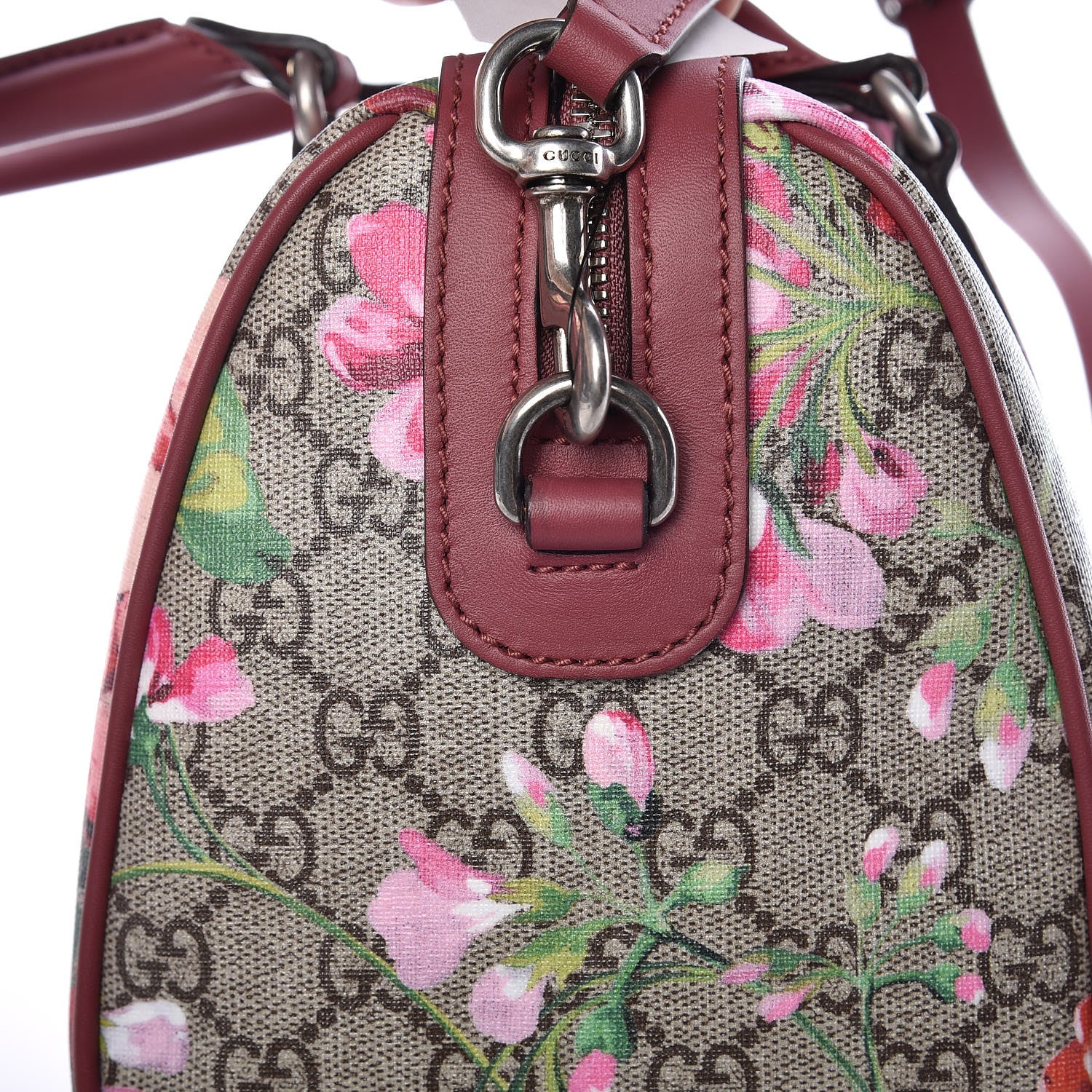Gucci GG Supreme Monogram Blooms Small Boston Beige Multicolor Dry Rose 14 of 16