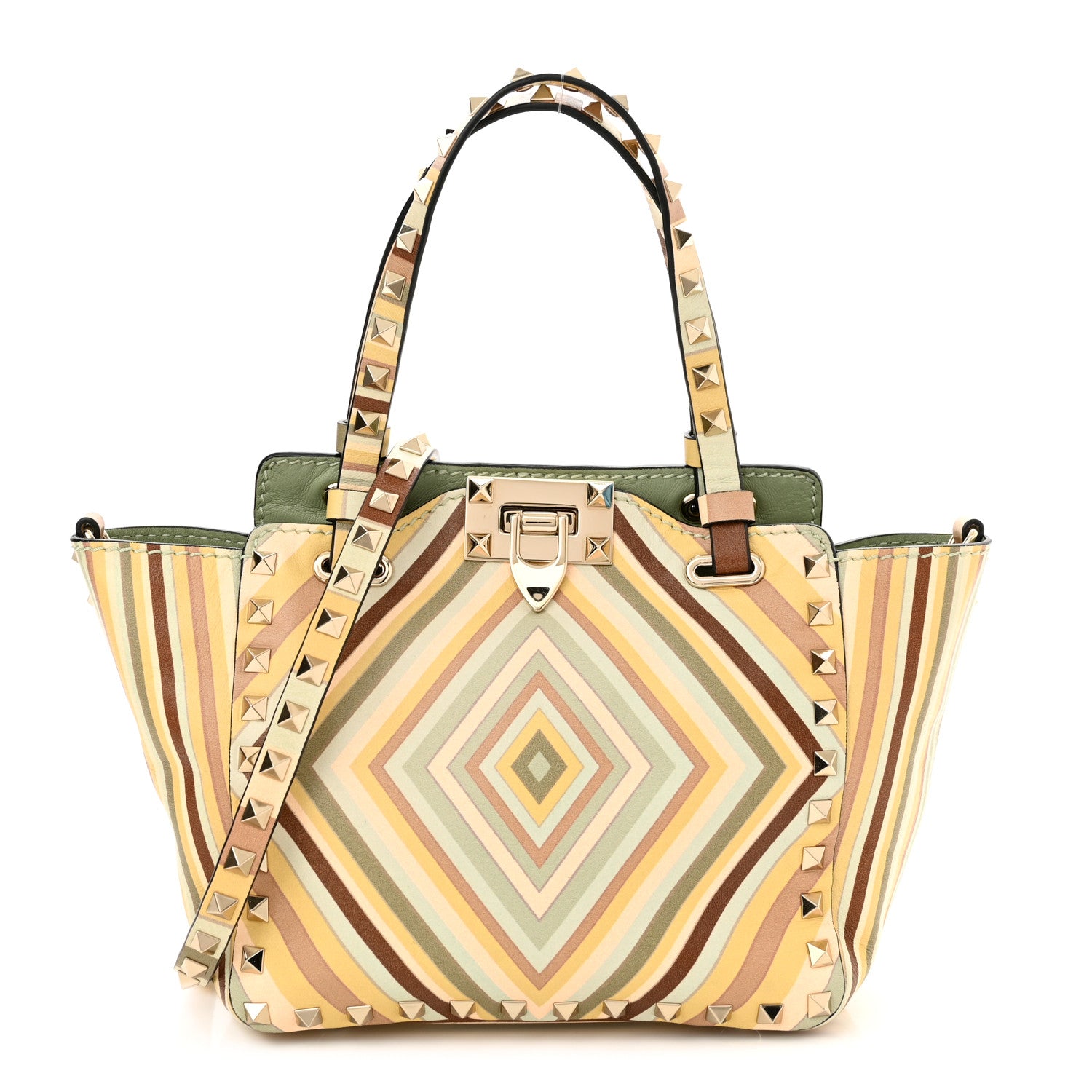 Valentino Garavani Vitello Native Couture 1975 Mini Rockstud Tote Multicolor 1 of 9