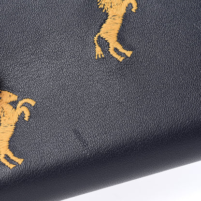 Chloe Smooth Calfskin Little Horses Embroidered Zip Around Wallet Full Blue 9 of 9