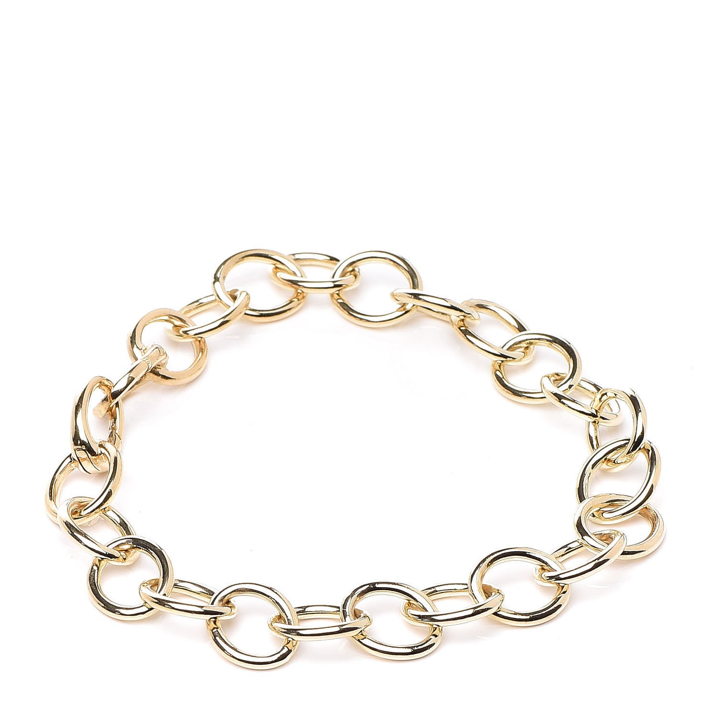 18K Yellow Gold Round Chain Link Bracelet