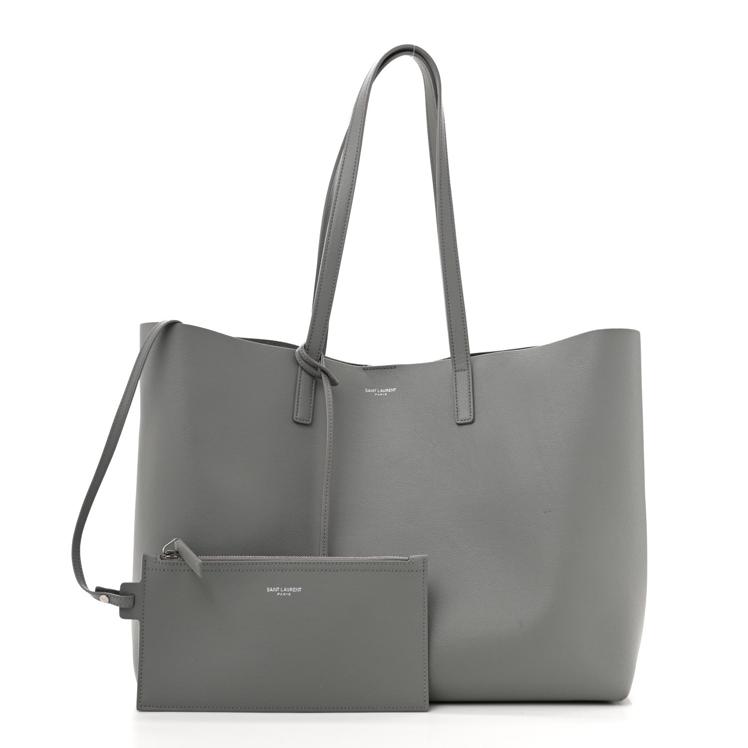 Saint Laurent Calfskin Large Shopping Tote Granite 3 of 14