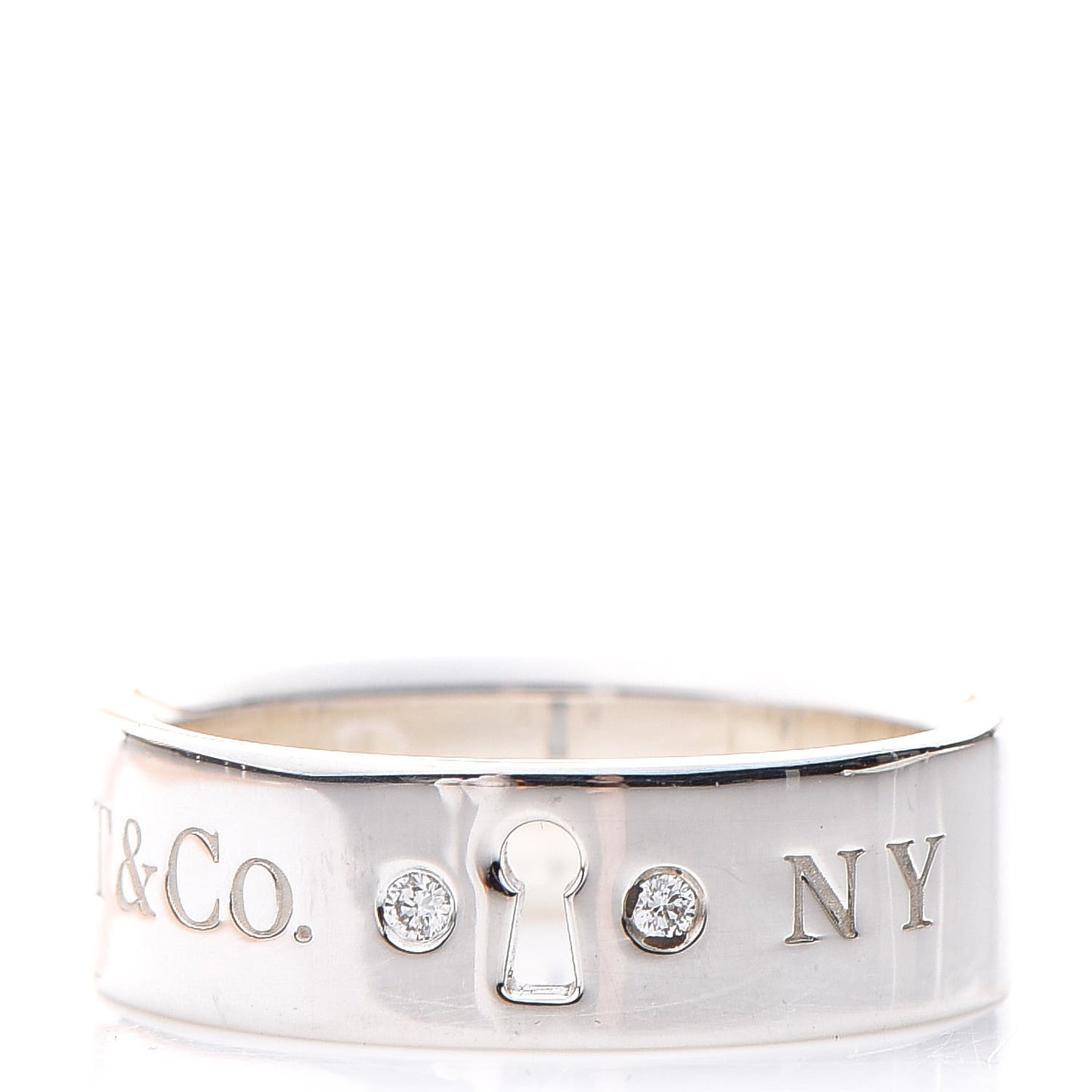 Sterling Silver Diamond Locks Ring 53 6.25