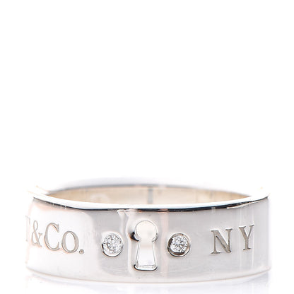 Tiffany Sterling Silver Diamond Locks Ring 53 6.25 1 of 9