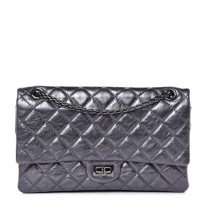 Chanel Metallic Aged Calfskin Quilted 2.55 Reissue 226 Flap Dark Silver 1 of 10