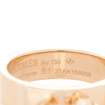 Hermes 18K Rose Gold PM Collier De Chien Ring 51 5.75 5 of 6