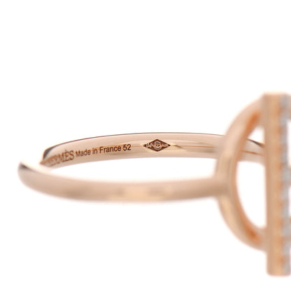 Hermes 18K Rose Gold Diamond PM Echappee Ring 52 6 5 of 6