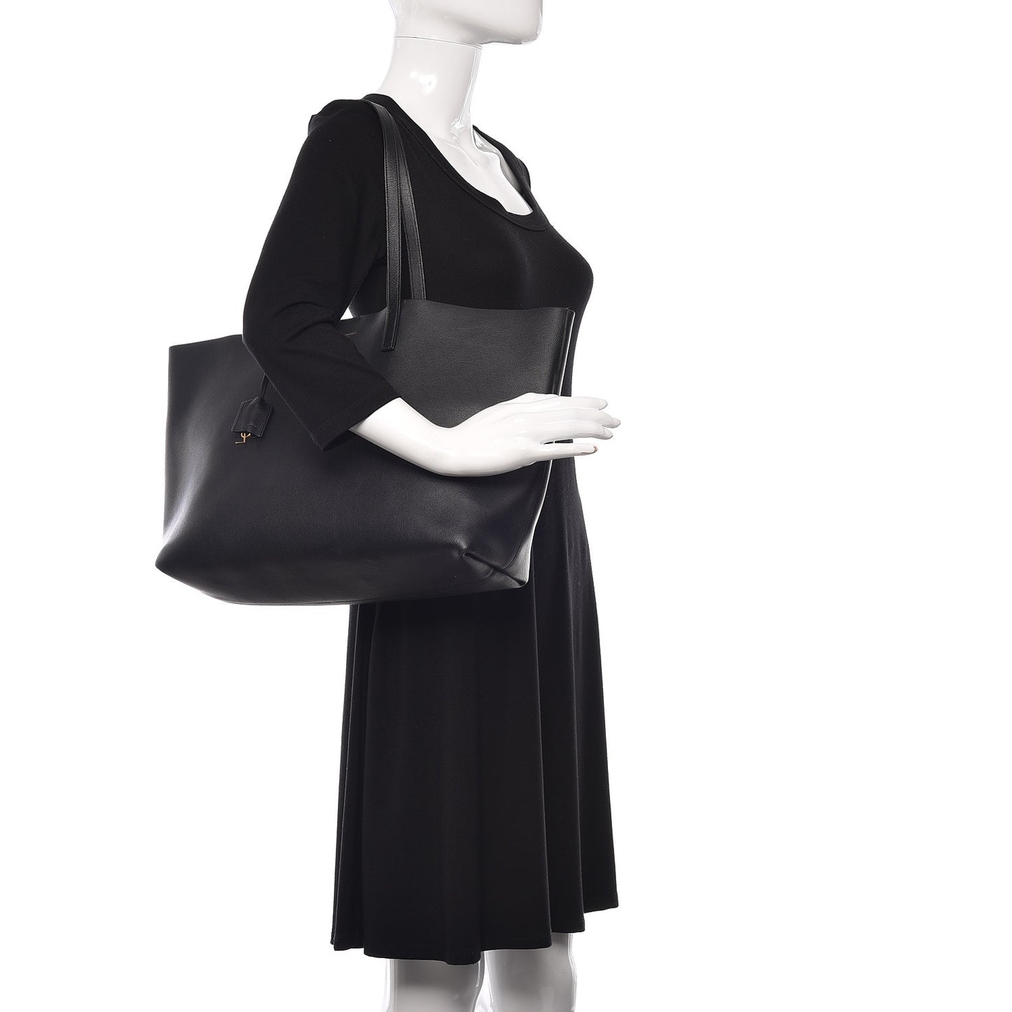 Calfskin Large Shopping Tote Black