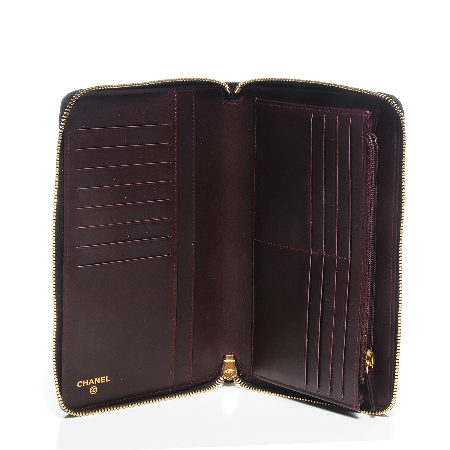 Chanel Caviar Quilted Large Zip Around Wallet Black 7 of 8