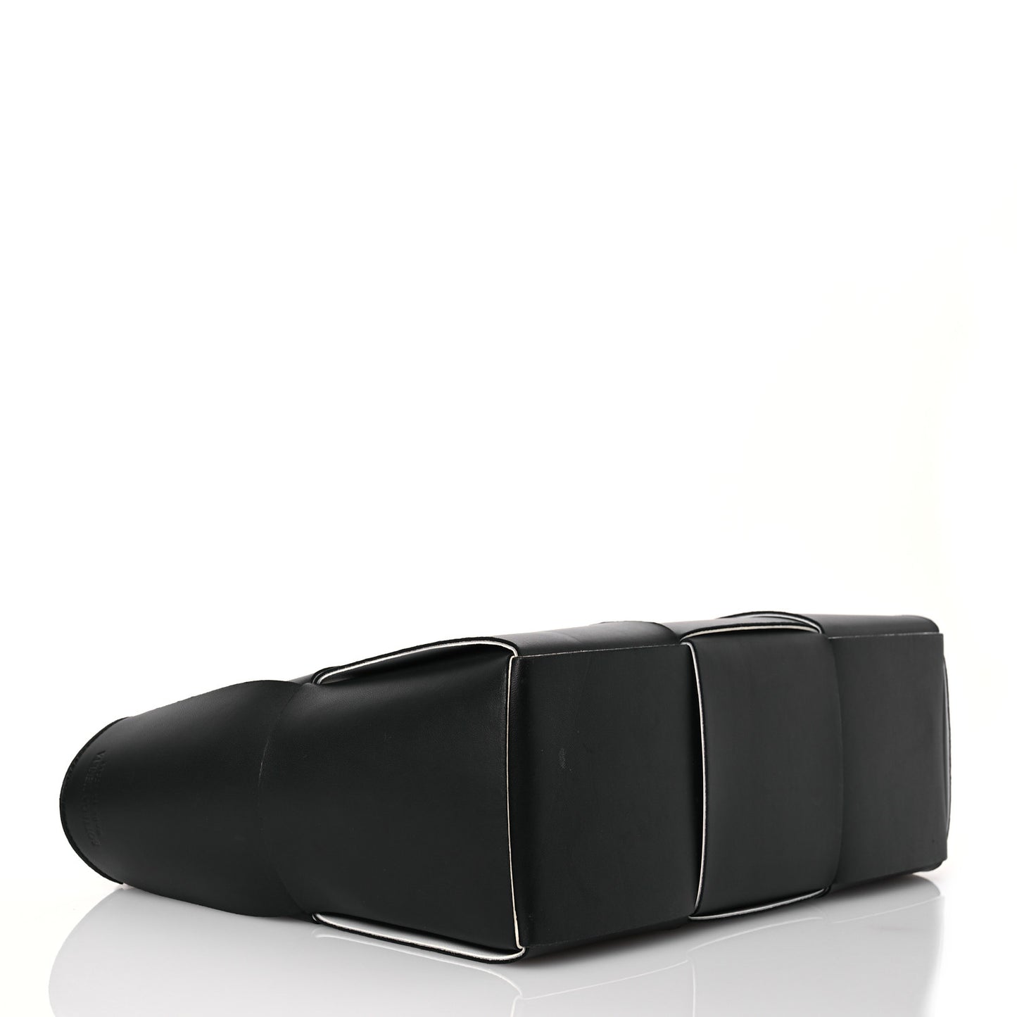 Nappa Maxi Intrecciato Arco Tote Black White