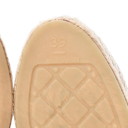 Chanel Lambskin CC Espadrilles 39 Black SIlver 6 of 11