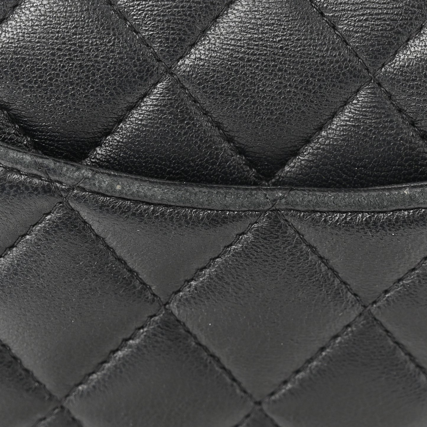 Lambskin Quilted Mini Top Handle Rectangular Flap Black
