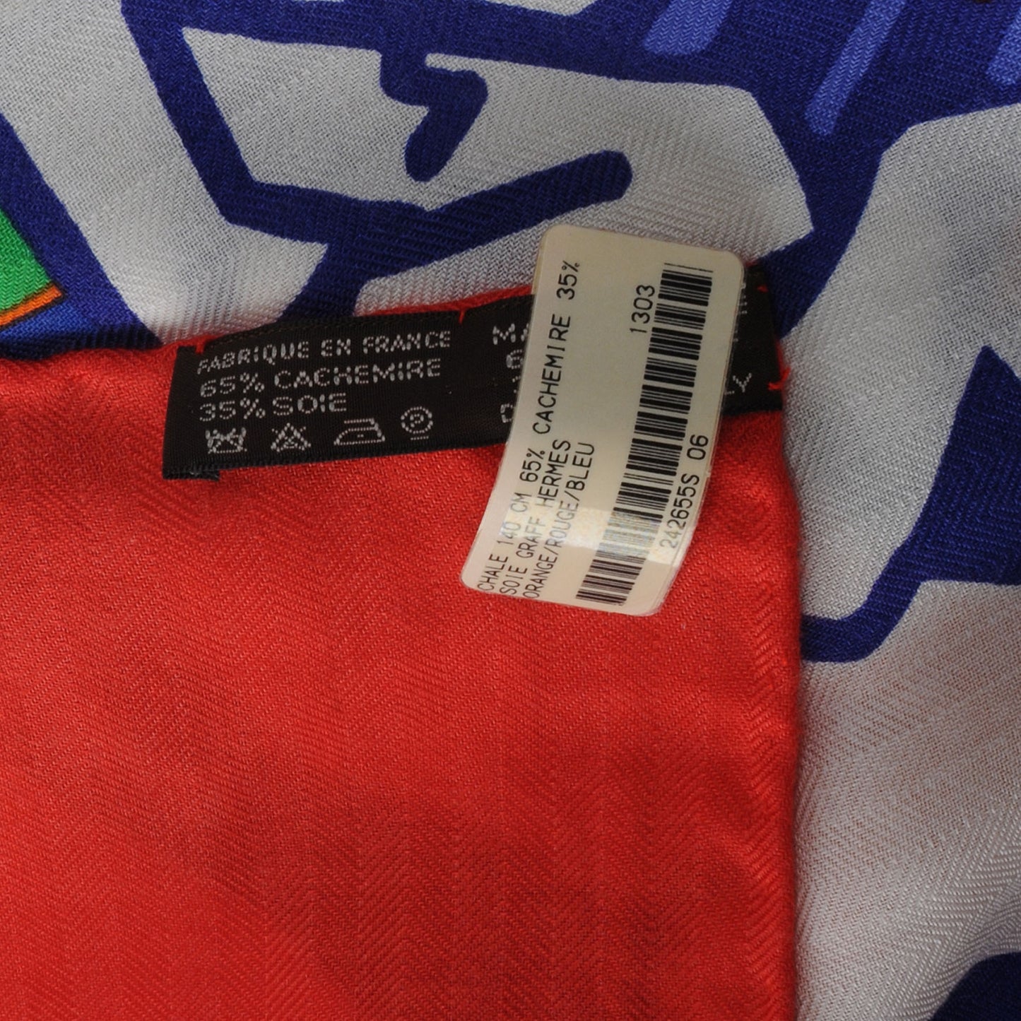 Silk Cashmere Graff Graffiti Shawl 140 Orange