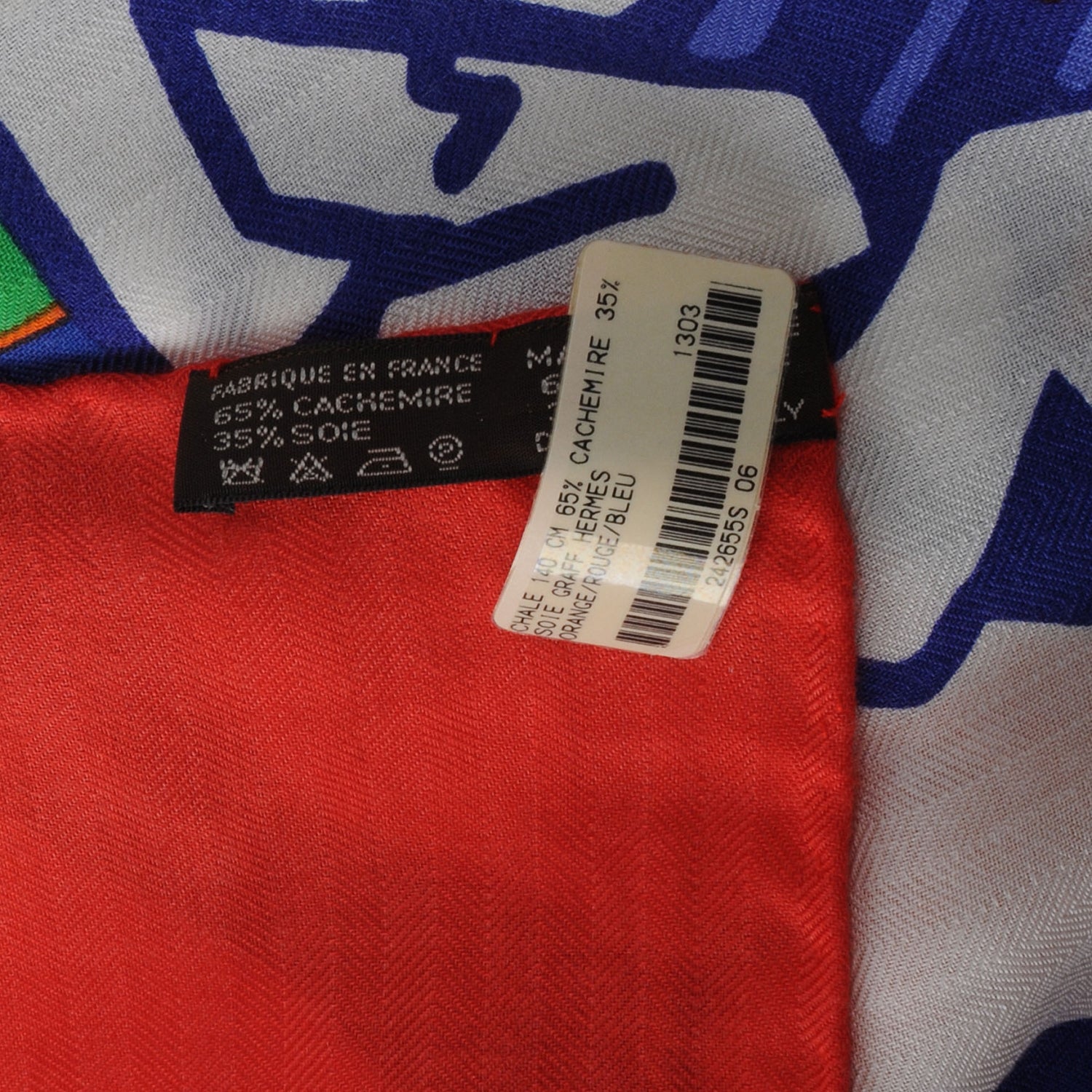Hermes Silk Cashmere Graff Graffiti Shawl 140 Orange 6 of 6
