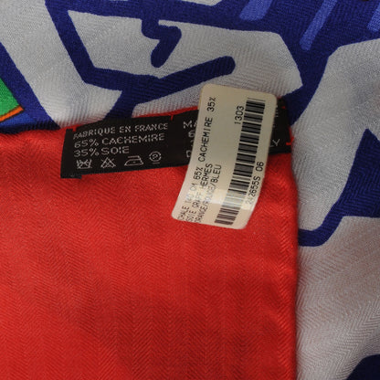Hermes Silk Cashmere Graff Graffiti Shawl 140 Orange 6 of 6