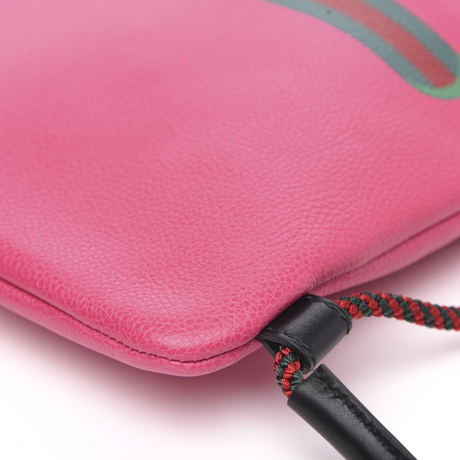 Gucci Grained Calfskin Logo Drawstring Backpack Box Pink Green Black 8 of 9
