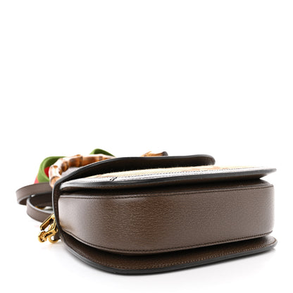 Gucci Monogram Jumbo GG Textured Dollar Calfskin Web Small Bamboo 1947 Top Handle Bag Camel Ebony New Acero 4 of 12