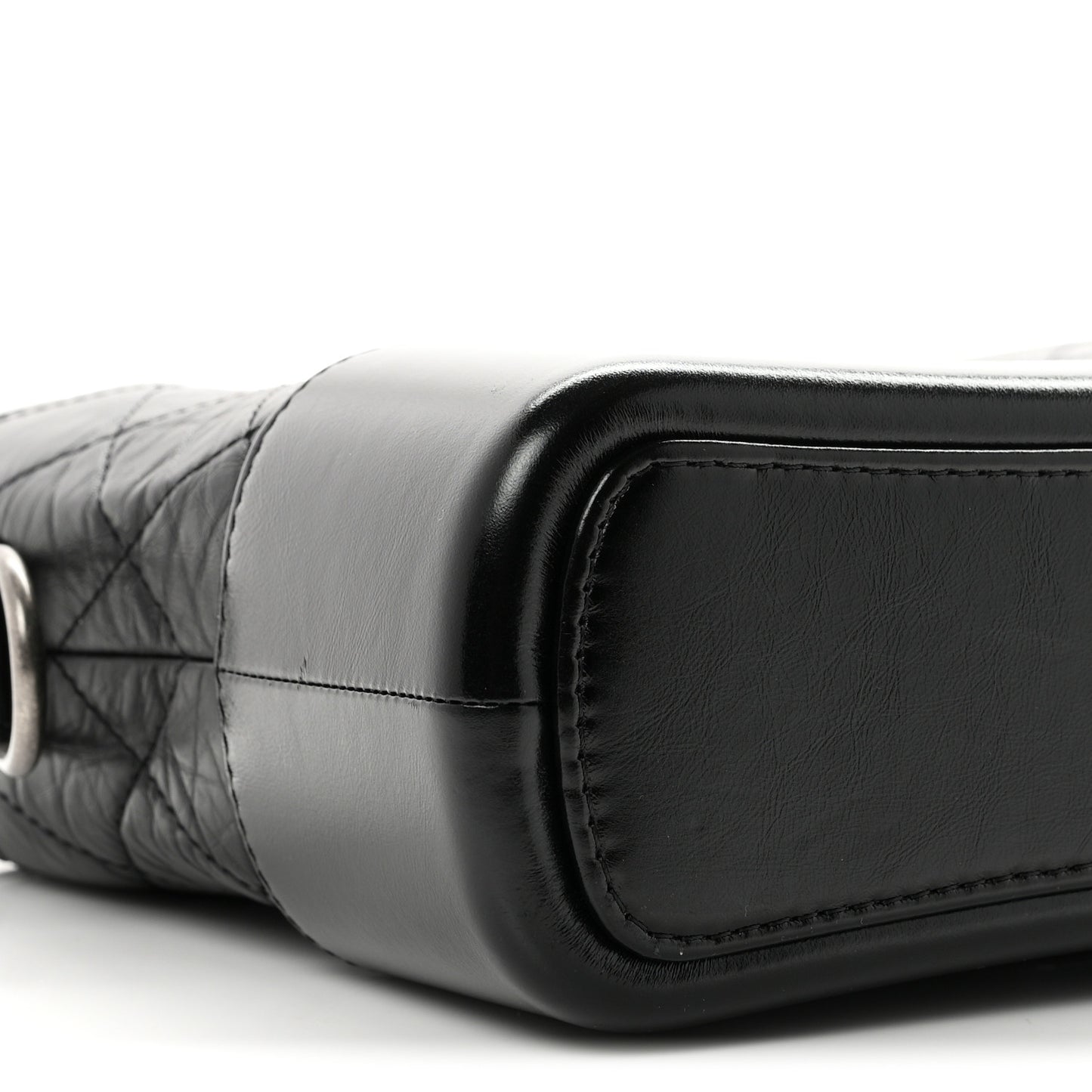 Aged Calfskin Quilted New Medium Gabrielle Hobo Black