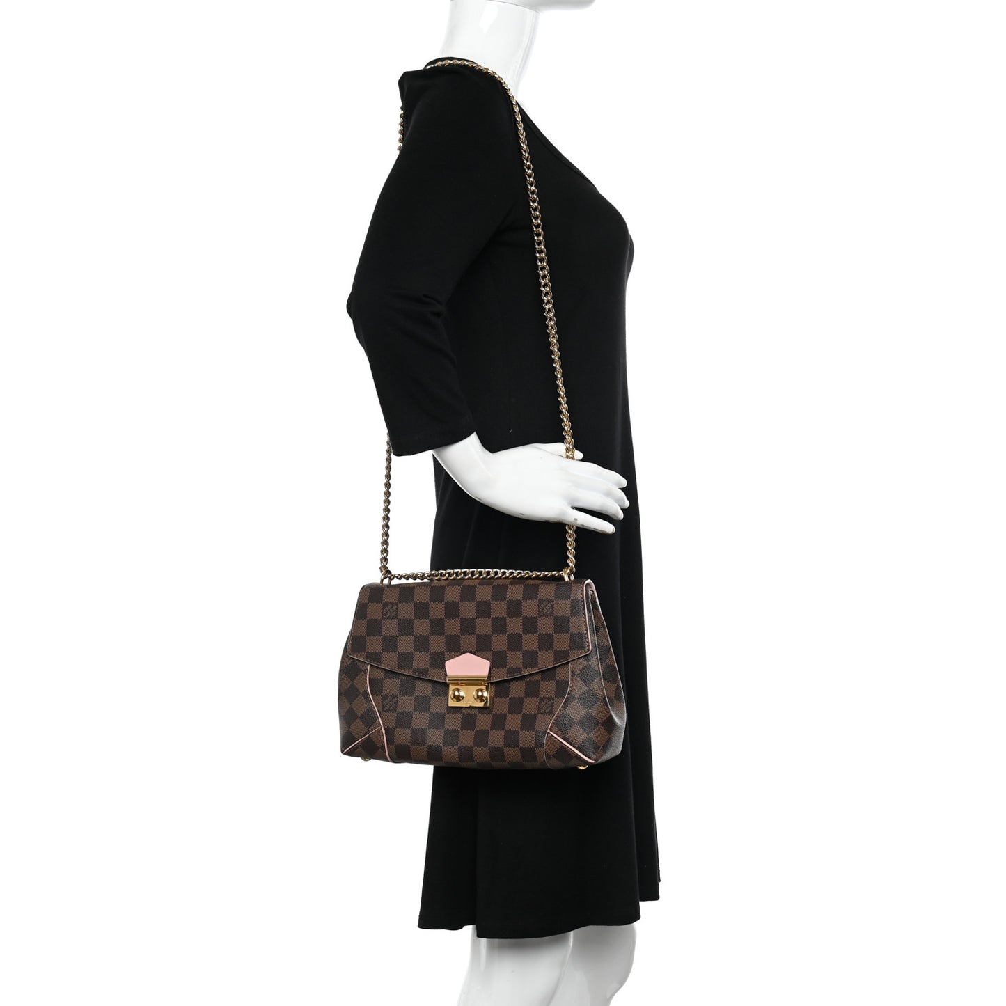 Damier Ebene Caissa Clutch Rose Ballerine