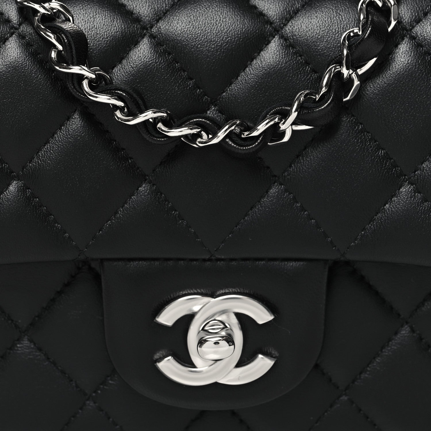Chanel Lambskin Quilted Mini Rectangular Flap Black 8 of 11