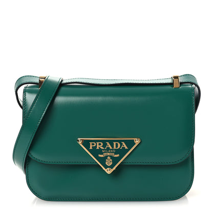 Prada Box Calfskin Triangle Embleme Flap Shoulder Bag Assenzio 1 of 12