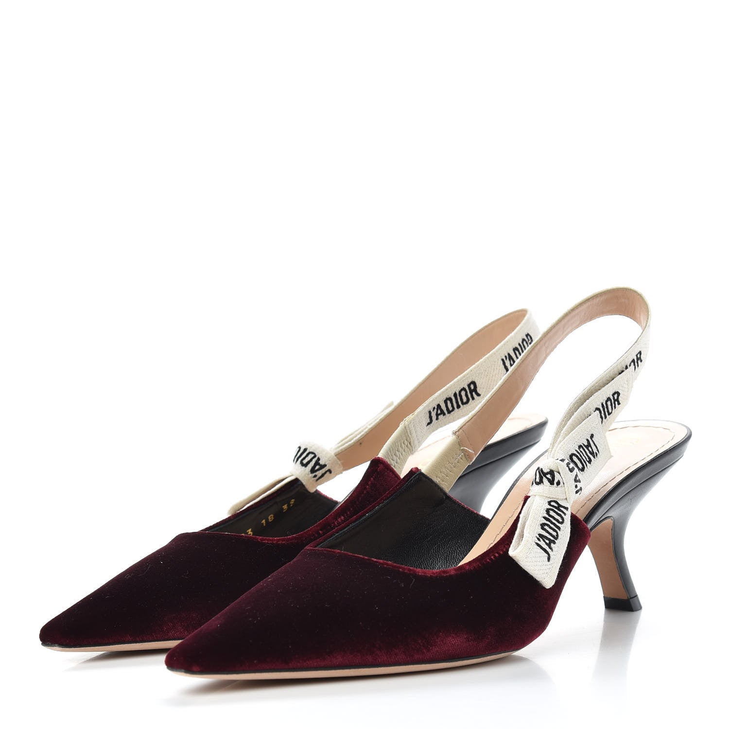 Christian Dior Velvet Ribbon J'Adior Slingback 65mm Pumps 39 Deep Amaranth 3 of 11