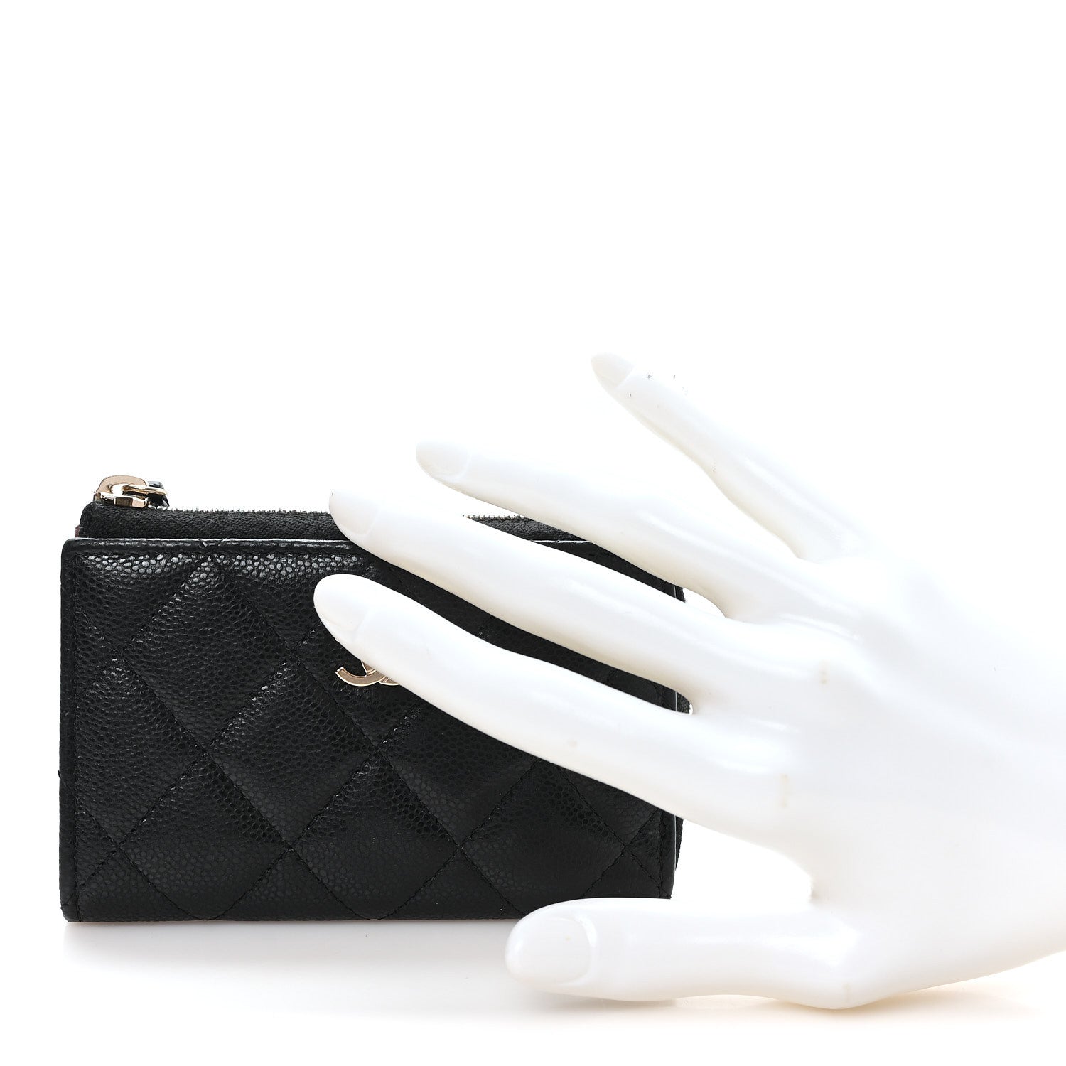 Chanel Caviar Quilted Zipped Key Holder Case Black 2 of 7