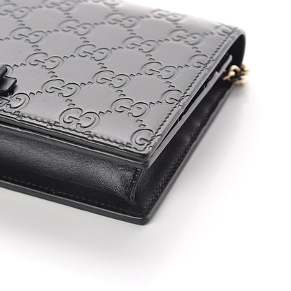 Gucci Guccissima Signature Bowy Chain Wallet Black 8 of 9