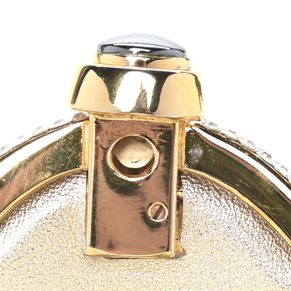 Judith Leiber Swarovski Crystal Chatelaine Minaudiere Clutch Silver Gold 11 of 13