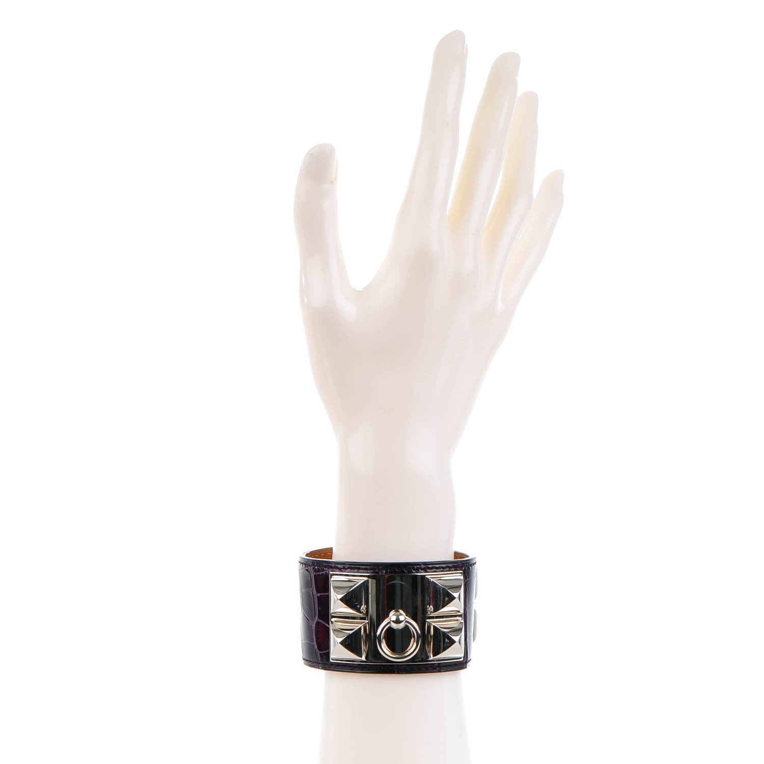 Hermes Shiny Alligator Collier De Chien CDC S Bracelet Amethyst 2 of 8