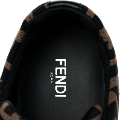 Fendi Tech Fabric FF Mens Lace Up Low Top Sneakers 8 Tobacco Black 7 of 9