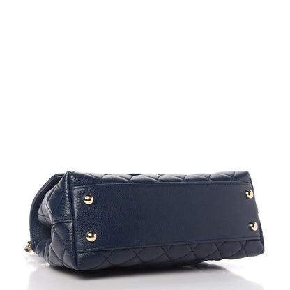 Chanel Caviar Quilted Lizard Embossed Mini Coco Handle Flap Navy 4 of 11
