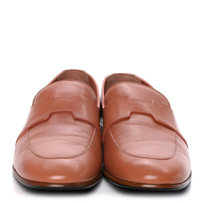 Hermes Goatskin Womens Ancora Moccasin Loafers 39 Rose Bubinga 2 of 13