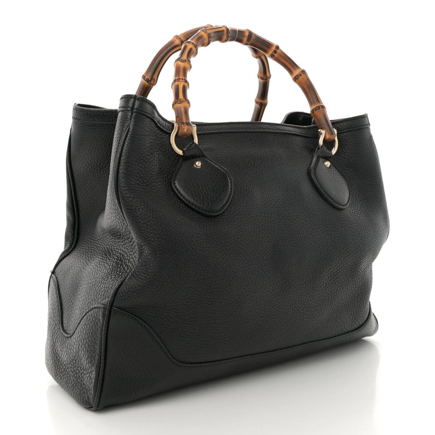 Gucci Grained Calfskin Medium Diana Bamboo Top Handle Tote Black 3 of 14