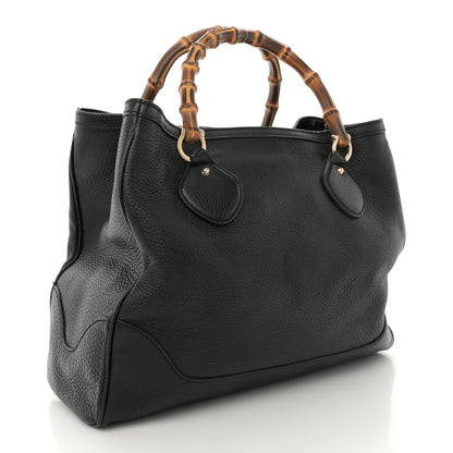 Gucci Grained Calfskin Medium Diana Bamboo Top Handle Tote Black 3 of 14