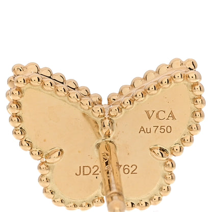 Van Cleef & Arpels 18K Yellow Gold Mother of Pearl Sweet Alhambra Butterfly Earrings 4 of 5