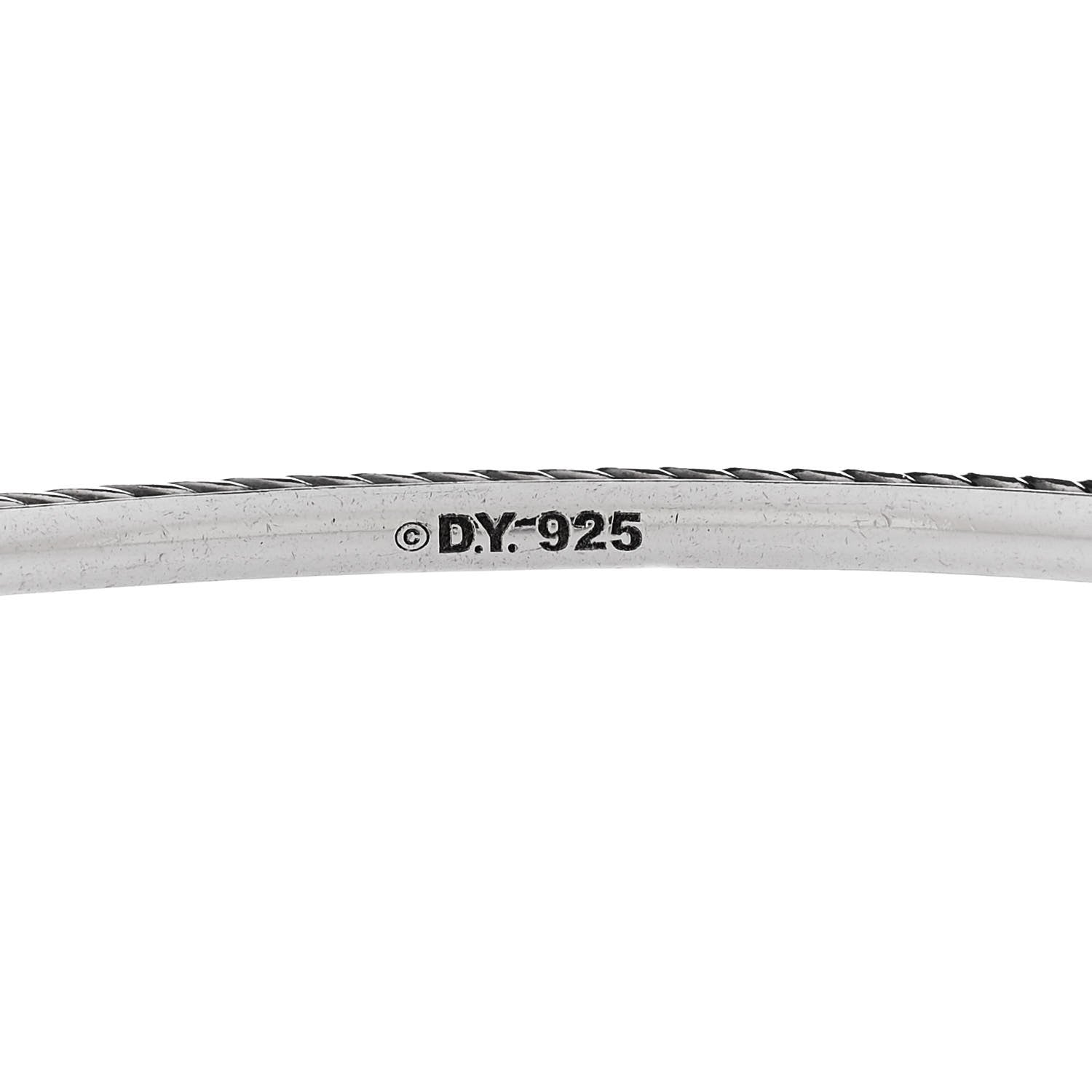 David Yurman Sterling Silver 3mm Cable Classics Bangle Bracelet 3 of 3
