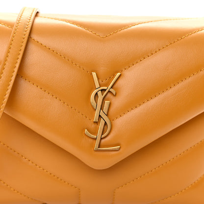 Saint Laurent Calfskin Y Quilted Monogram Toy Loulou Crossbody Bag Cheddar 7 of 9