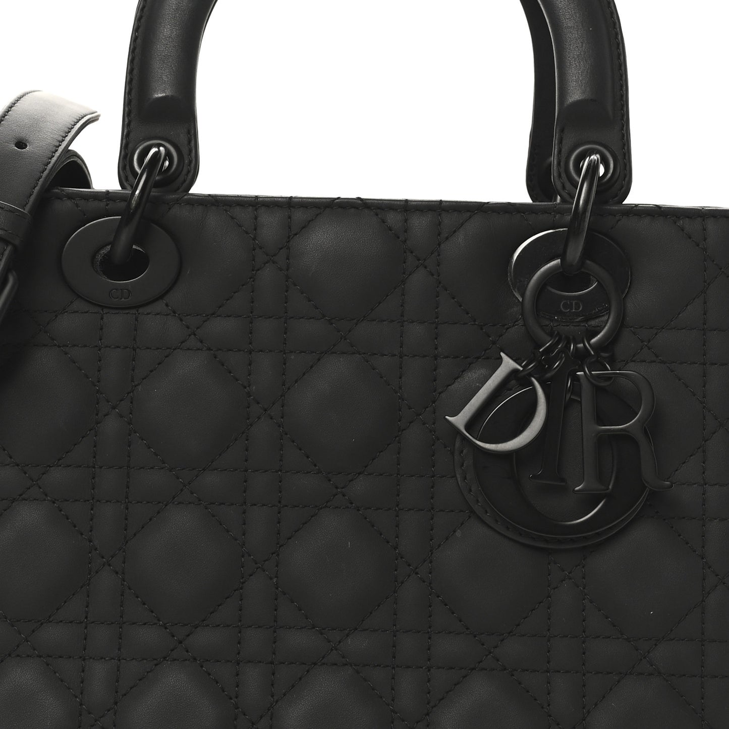 Ultra Matte Calfskin Cannage Medium Lady Dior Black