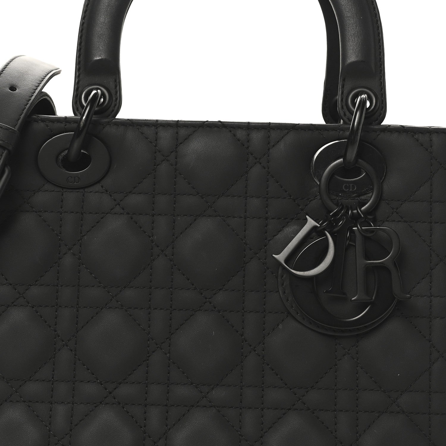 Christian Dior Ultra Matte Calfskin Cannage Medium Lady Dior Black 7 of 10