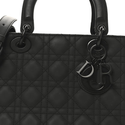 Christian Dior Ultra Matte Calfskin Cannage Medium Lady Dior Black 7 of 10