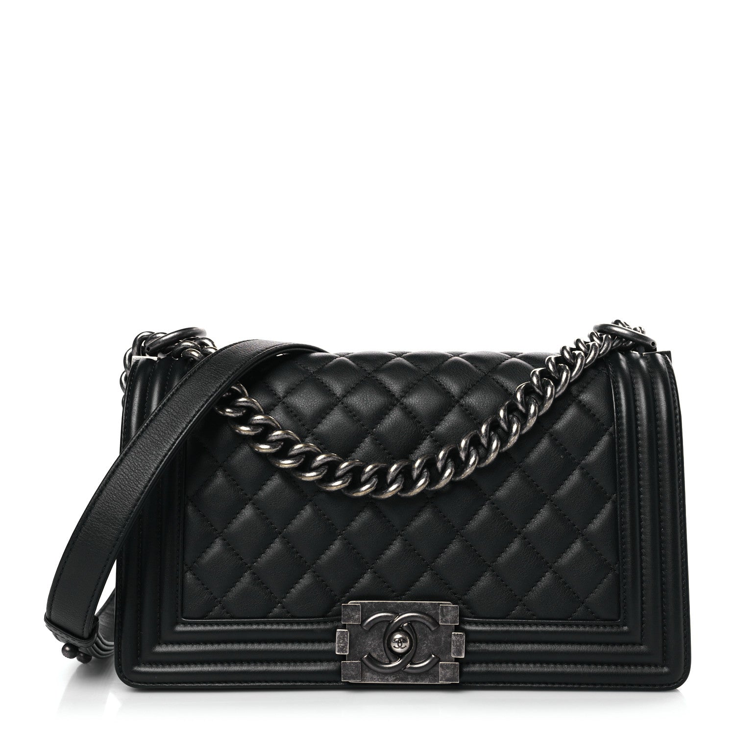 Chanel Calfskin Quilted Medium Boy Flap Black 1 of 10