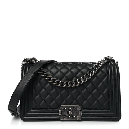 Chanel Calfskin Quilted Medium Boy Flap Black 1 of 10