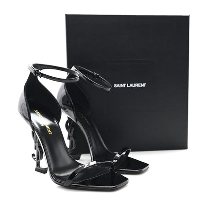 Saint Laurent Patent Calfskin Opyum 110 Sandals 38 Black 10 of 10